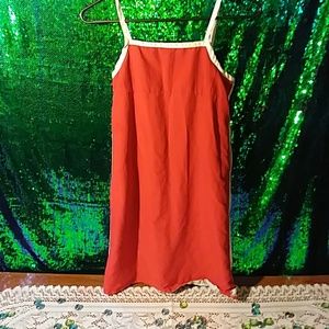 Little girls reversible Hawaiian print red dress